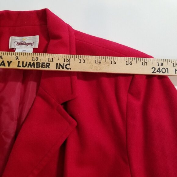 Worthington Womens Suit Blazer Size 20W Wool Red 3 Button Long Sleeve Vintage - Picture 7 of 11